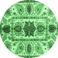thumbnail image 1 of Ahgly Company Indoor Round Oriental Emerald Green Modern Area Rugs, 5' Round, 1 of 4