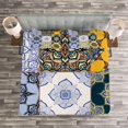 thumbnail image 3 of Ambesonne Colorful Quilted Bedspread Set 3 Pcs, Boho Portugese Tiles, King Size, Multicolor, 3 of 3
