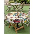 thumbnail image 4 of Outdoor Tablecloth with Umbrella Hole for Patio/Picnic/Party/Camping, Colorful Children's Day Waterproof Table Cloth Round Cover Washable, Car Tree Stars Modern Abstract Art (Dia 54"), 4 of 8