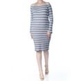 thumbnail image 2 of SOCIALITE $59 Womens Light Blue White Striped Off Shoulder Long Sleeve Dress XL, 2 of 3