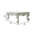 thumbnail image 5 of Benjara Jess 53" Coffee Table- Traditional Scrolled Legs- Brushed Gold- White, 5 of 5