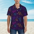 thumbnail image 2 of Fuzoiu Colorful Snake Print Hawaiian Shirt for Men, Summer Beach Casual Short Sleeve Button Down Shirts, Men’s Beach Summer Shirts with Pocket,Large, 2 of 7
