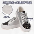 thumbnail image 2 of Toddler Boys Sneakers Girls Shoes Kids Low Top Lace Up Non-Slip Sparkle Glitter Sliver Lightweight Rubber Sole Breathable Fashion Casual Black Size 12, 2 of 5