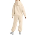 thumbnail image 2 of Nokdvo 2 Piece Sets for Women Fall Lounge Hoodie Oversized Hooded Sweatshirts Jogging Sweatpants Casual Sweat Suits Sets Khaki 2XL, 2 of 5