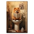 thumbnail image 3 of Finnish Lapphund Dog Canvas Wall Art for Bedroom Living Room Home Decor,Funny Dog Canvas Sitting on The Toilet Animal Pattern Office Artworks, modern wall decor, Ready to Hang, 3 of 6