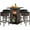 Black, variant on Costway 5PCS Patio Rattan Bar Table Stool Set Hidden Storage Shelf Cushioned