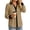 Khaki-02, variant on Perfectbot Women's Collared Button Down Shirt, Contrast Trim Long Sleeve Blouse Curved Hem Casual Office Work Top