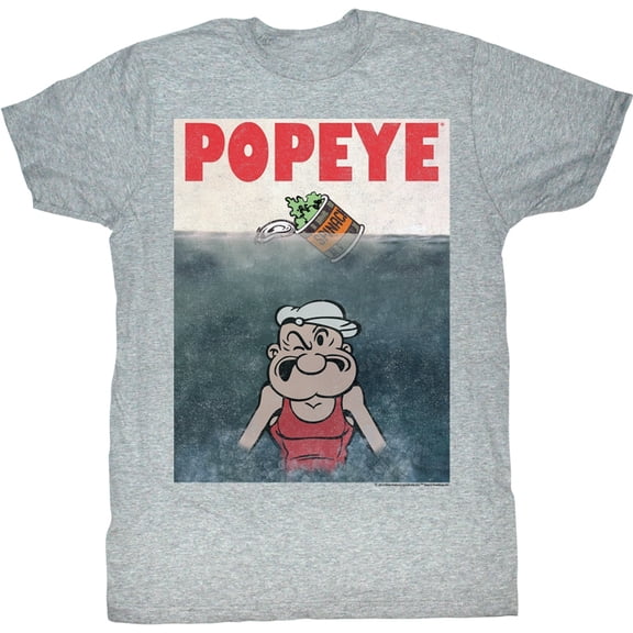 Popeye Beware Of Popeye Gray Heather Adult T-Shirt