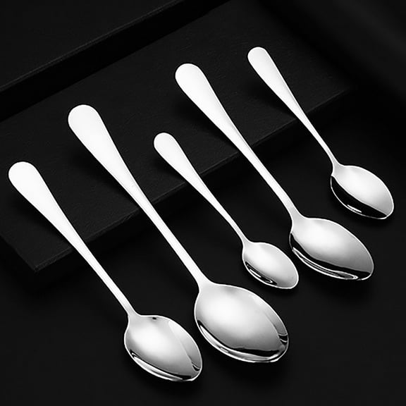 Clearance Tableware under $5,Stainless Spoon Household Spoon Dining Spoon Long Handle Stirring Coffee Spoon Dessert Spoon Western Tableware