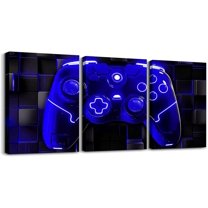 Hieng Green Gamer Canvas Wall Hieng Geometric Games Controller Wall Decor Prints Home Hiengwork for Living Room Bedroom, Video Gaming Wall Painting Posters, Kids Boys Girls Room Decor