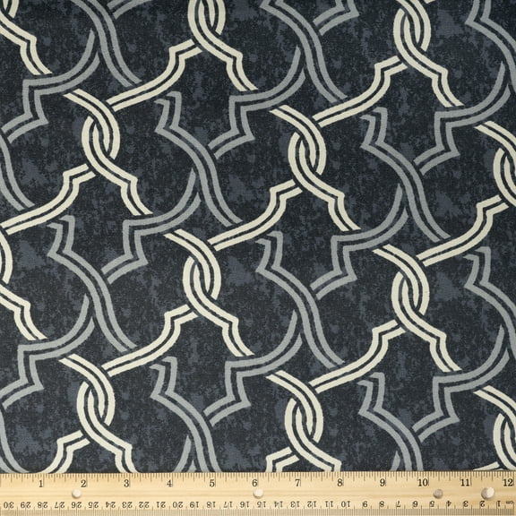 Waverly Inspirations 54" 100% Cotton Lattice Sewing & Craft Fabric 9 yd By the Bolt, Charcoal Gray