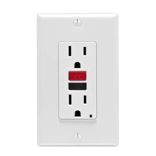Toma eléctrica Leviton 15A White Soft GFCI