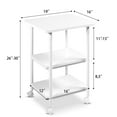 thumbnail image 5 of Topbuy 3-Tier Adjustable Rolling Under Desk Printer Cart with 3 Storage Shelves Printer Stand for home office White, 5 of 10