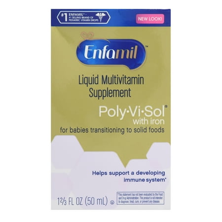Enfamil Liquid Multivitamin Supplement Drops Poly-Vi-Sol With Iron, 50.0 ML