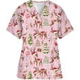 thumbnail image 2 of Uniformes médicos de Navidad para mujer, Tops de enfermera con estampado de Papá Noel, uniforme de novio para mascotas, ropa de cuidador de manga corta, Форма Uku Uku Hrvры, 2 of 5