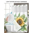 thumbnail image 4 of No Hook Cloth Fabric Shower Curtain with Snap in Liner, Sunflower Waterproof Shower Curtains Set with See Through Top Window, Spring Budding Flowers Seasonal Botanical Bath Curtains Shower 48"x72", 4 of 6