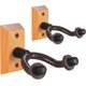 thumbnail image 1 of Paquete de 2 soportes de pared giratorios para guitarra, perchas de madera auténtica con base de madera maciza y funda acolchada suave, perfectos para la decoración del estudio y para ahorrar espacio, 1 of 6
