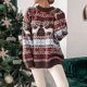 thumbnail image 4 of Jersey informal de manga larga con cuello redondo para mujer, suéter con estampado navideño a la moda de otoño, suéter holgado para ir al trabajo, novedad de 2022, 4 of 5