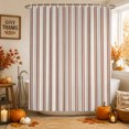 thumbnail image 2 of Red Striped Shower Curtain Set - 72" x 78" Washable Bathtub Curtain with 12 Hooks, Vintage Farmhouse Minimalist Vertical Lines Waterproof Fabric Stall Shower Curtains for Bathroom/Bathtub Décor, 2 of 8