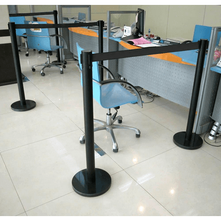 Yaheetech 6-Pack Stanchion with 6.5 Foot Retractable Belt Crowd Control Stanchion Queue Line Post Barrier