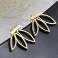 thumbnail image 4 of NUZYZ 1Pair Women Hollow Lotus Shape Double Sided Ear Stud Earrings for Party Wedding Club, 4 of 7