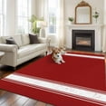 thumbnail image 3 of Christmas Farmhouse Washable Area Rug 5 x 7 ft Red Stipe, Soft Non Slip Rugs Stain Repellent Indoor Felt Carpet for Living Dining Room Bedroom Home Office, 3 of 9