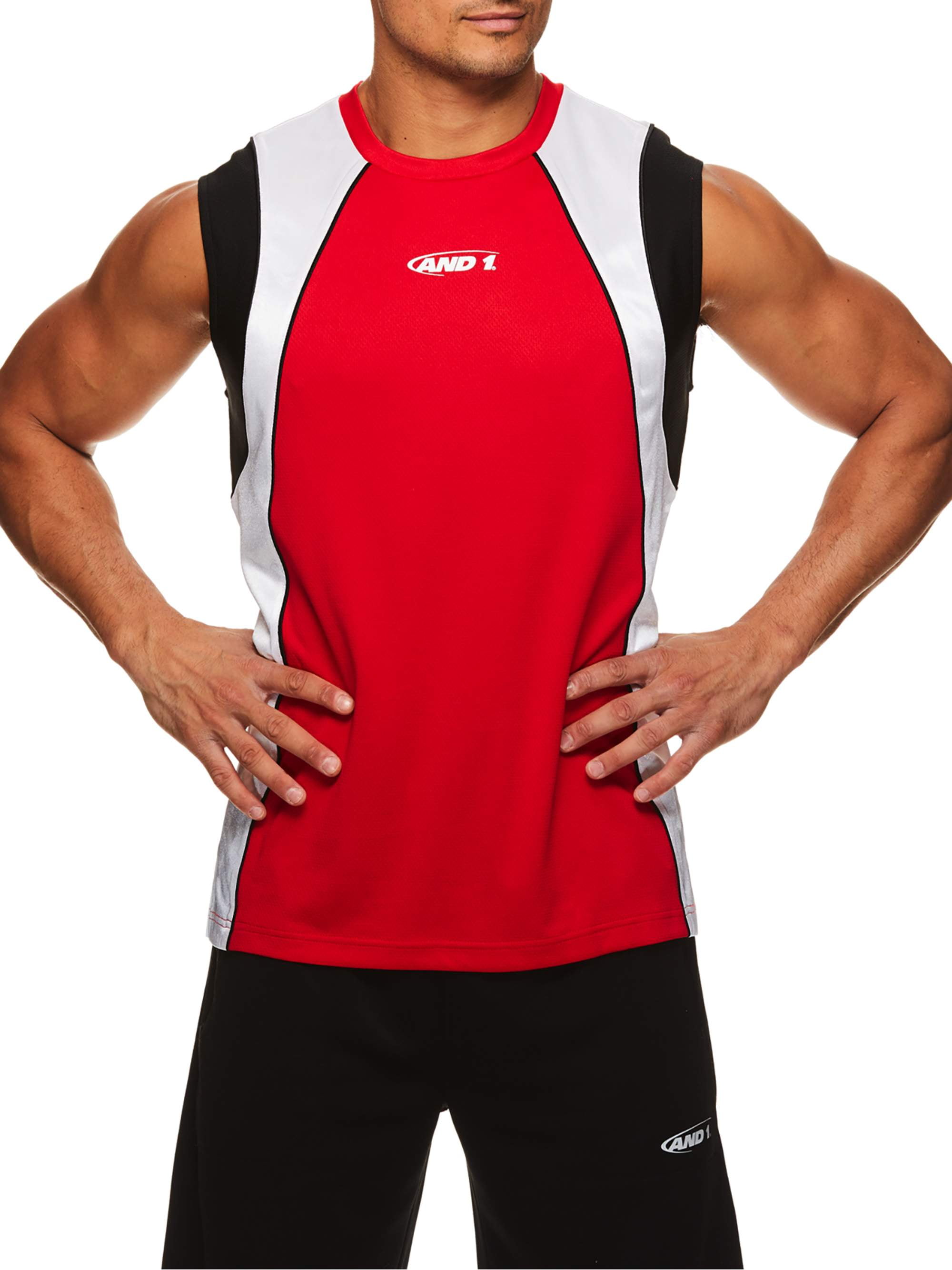 AND1 Men's Exile Sleeveless Jersey Tank Top, up to 2XL