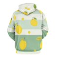thumbnail image 3 of Lemons Striped Background Men's Women Vintage 3D Hooded Sweatshirt - All-Season Loose Fit Streetwear, 3 of 6