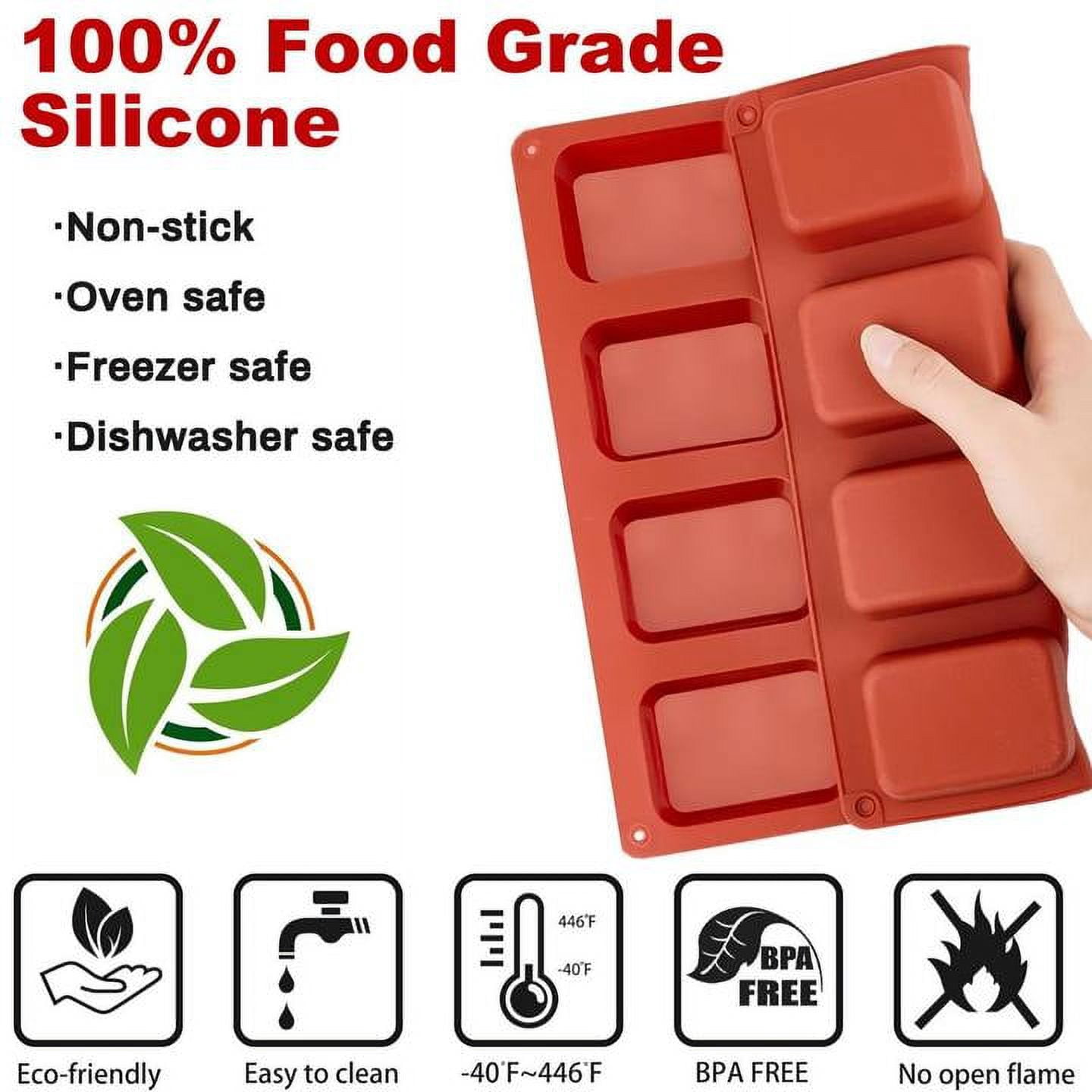 Silicone Mini Loaf Pan - [4PCS] 12 Cavity Mini Bread Pan Brownie Pan, Nonstick Silicone Molds for Brownie, Cornbread, Cheesecake or Cupcake
