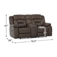 thumbnail image 6 of Lexicon Madrona Hill Microfiber Double Reclining Love Seat in Dark Brown, 6 of 9
