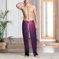 thumbnail image 2 of Fotbe Thunderstorm Violet Purple Pantalones de Pijama para Hombre, Pantalones de Dormir, Pantalones de Casa con Cintura Ajustable y Bolsillos-Medium, 2 of 6