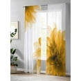 thumbnail image 4 of Gradient Floral Sheer Curtains 84 Inch Long 2 Panels, Yellow Translucent Flower Decorative Light Filtering Rod Pocket Semi Sheer Curtains, Sheer Voile Drapes for Living Room Bedroom, 52"x84", 4 of 5