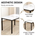 thumbnail image 3 of AWQM 5 Piece Dining Table Set, Faux Marble Kitchen Table and Chairs for 4, Dining Room Table Set with 4 PU Leather Chairs, White, 3 of 8