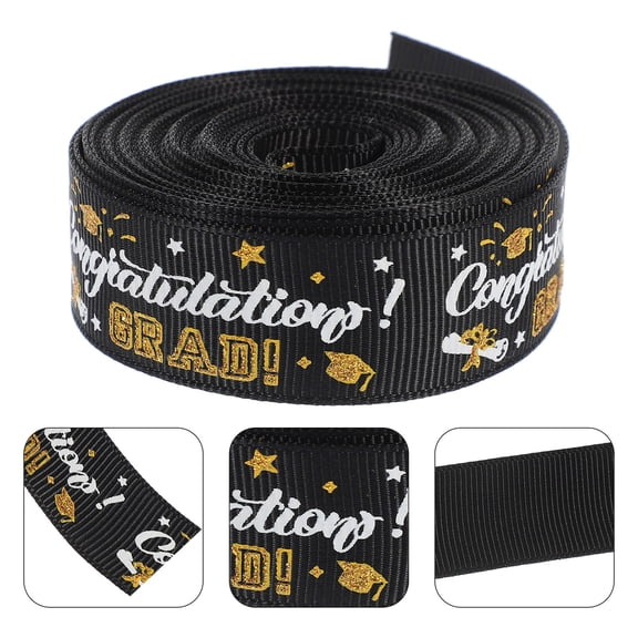 Milisten Elegant Black Decorative Ribbon for Packaging and Graduation Events