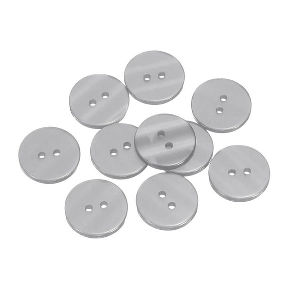 Uxcell 10pcs 32L Sewing Buttons 4/5"(20mm) Resin Round Flat 2-Hole Craft Clothing Replacement Button for Coats Sewing Clothing and DIY, Grey