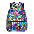 thumbnail image 1 of Disketp Colorful Tie Dye Stained Glass 2 Mochila Estampada para Hombre y Mujer – Mochila Ligera Clásica con Múltiples Bolsillos para Universidad, Trabajo y Viajes-One Size, 1 of 5