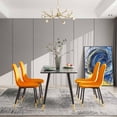 thumbnail image 6 of Orange Velvet Tufted Accent Chairs With Golden Color Metal Legs, Modern Dining Chairs For Living Room,Set Of 2, 6 of 6