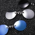 thumbnail image 2 of ZOUBAOQ Lunettes de Nez à Clipser pour Hommes Ultralégères Sans Monture Rétro Rondes à Clipser Lunettes de Soleil Vintage Mini Sans Monture UV400 pour Hommes, 2 of 8