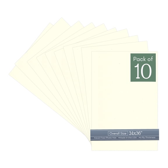 Cream Linen 24x36 Uncut Art Mat Board - No Opening - 10 Mats