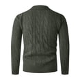 thumbnail image 7 of Sorvello Men's Fake Two Piece V Neck Cable Knit Sweater Long Sleeve Casual Fall Winter Pullover Top Layering Loungewear Army Green L, 7 of 7