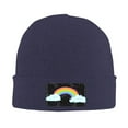 thumbnail image 2 of ZICANCN Cartoon Rainbow Knit Beanie Hat , Winter Cap Soft Warm Classic Hats for Men Women Navy Blue, 2 of 8