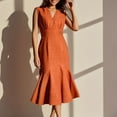 thumbnail image 7 of Women Midi Cocktail Dresses V Neck High Low Formal Party Evening Wedding Guest Dresses, 7 of 7