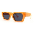 thumbnail image 2 of Classically Square Narrow Rectangle Plastic Womens Sunglasses Orange Black, 2 of 4
