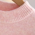 thumbnail image 4 of IVEYRTF Girls Knit Sweater Pearl Flower Solid Color Warm Cozy Fall Winter Fashion Thermal Top Everyday Wear for Kids 3-12 Years(Pink,5-6 Years), 4 of 5