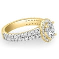 thumbnail image 2 of Pompeii 2Ct Diamond Oval Lab Grown Halo Engagement Ring White, Yellow or Rose Gold, 2 of 4