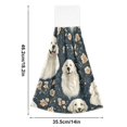 thumbnail image 2 of Haosy 2 Pack Kitchen Wash Cloths with Hanging Loops Absorbent Absorbent Quick Drying Hand Towels, Golden Retriever Flower Pattern, 2 of 7