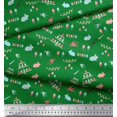 thumbnail image 2 of Soimoi Satin Silk Fabric Celebration Flag,Rabbit & Egg Easter Print Fabric by Yard 42 Inch Wide, 2 of 3