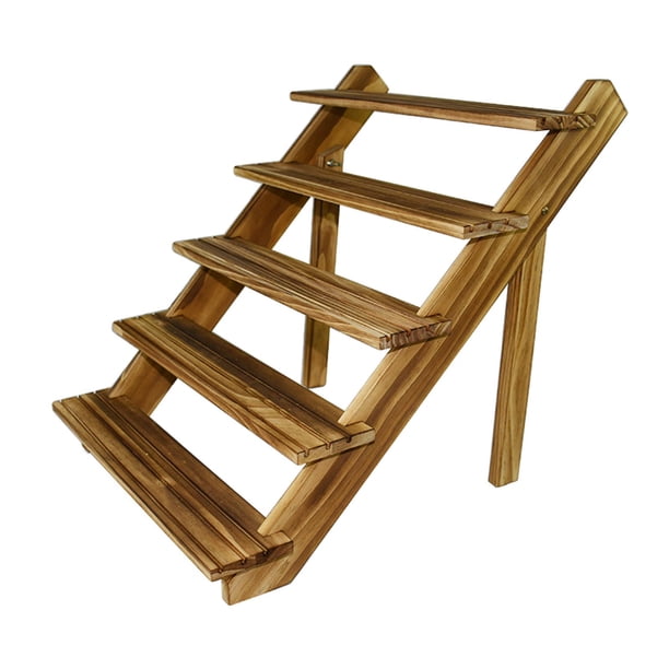 Estante de madera multiusos para cosméticos, juguetes, muñecas, figuras, modelos, almacenamiento, escalera de exhibición 5 capas