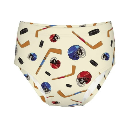 Girls Underwear  Hockey stick helmet cool Soft Breathable Cotton Girls Panties  Kids Cute Stretch Underwear Brief for Teen and Toddlers Girls