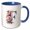 Blue/White, variant on 3drose, Forceful Letter F. Floral Monogram, Decorated with Rose Flowers Art, 11oz Magic Transforming Mug